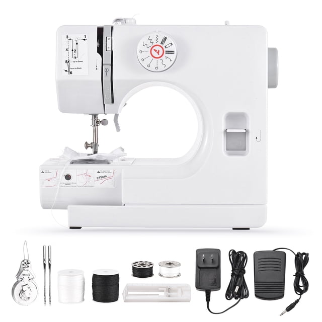 Máquinas de coser portátiles Swiitol con 12 patrones de puntada incorporados Mini costura doméstica de velocidad ajustable ligera
