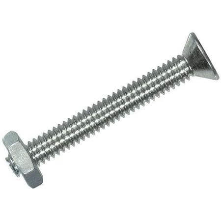 

6 Pk Hillman #6-32 X 3/4 Steel Flat Hd Slotted Machine Screw & Nut @10/Pk 7758