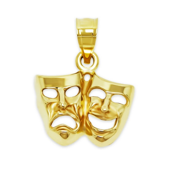 Charm America - Gold Drama Mask Charm - 10 Karat Solid Gold