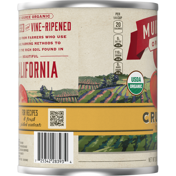 Pack of 12, Muir Glen Organic Crushed Tomato with Basil Sauce, 28 oz