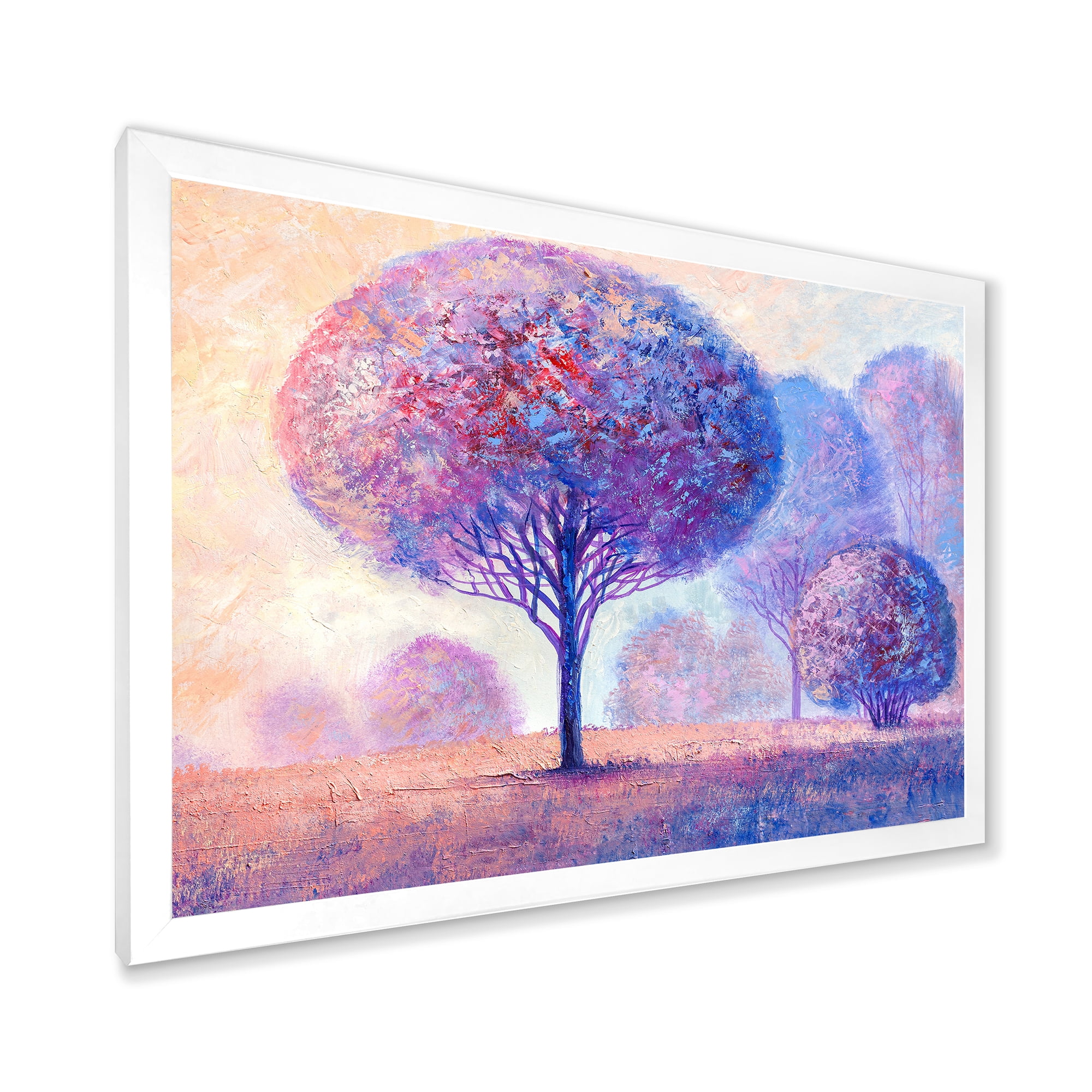 Designart 'Colourful Trees Abtract Impression II' Traditional Framed Art Print