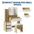 thumbnail image 4 of CazToi 36" Modern Vanity Desk with LED Mirror Makeup Table with 4 Drawers Power Outlet USB Ports & Stool, 4 of 10