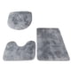 thumbnail image 1 of FloreceBien Alfombra de pelo largo teñida de felpa para inodoro, juego de tres piezas de almohadillas antideslizantes para pies, absorbente para baño, 1 of 5