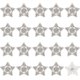 thumbnail image 1 of 40 botones de estrella con diamantes de imitación, 2 cm (0,8 pulgadas), vástago plateado, adornos para manualidades, botón decorativo brillante de 1 agujero, 1 of 9