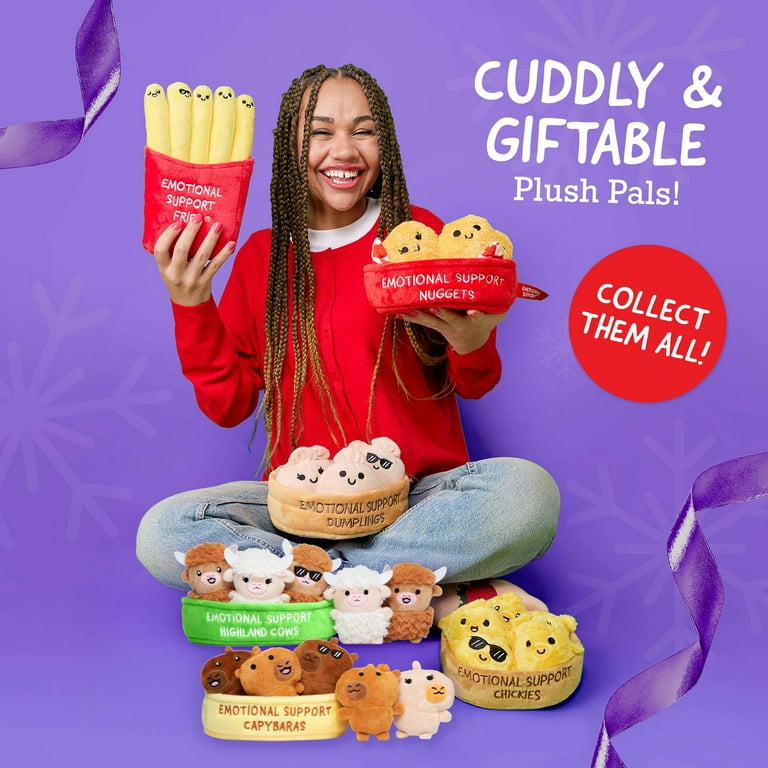 Emotional Support Pals Pizza Plush Food Toys, 5 Slices with Basket