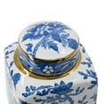 thumbnail image 5 of A&B Home Chinoiserie Square Jar with Round Gold Trim Lid - 13" - Blue, White, Gold FInish, 5 of 10