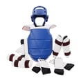 thumbnail image 3 of 7x equipo de entrenamiento de Karate, casco de boxeo para adultos y niños, almohadilla para el pecho de Taekwondo, protectores de brazos y piernas, Azul XS, 3 of 8