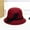 Wine, variant on Dyfzdhu Women Faux Wool Bucket Hats Fashion Bowler Cap With Bowknot Pink