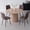 Brown Chairs, variant on 5 Piece Round Dining Table Set - Mid-Century 47 inch Oak Dining Table with 4 Brown Faux Leather Chairs Set, Dinner Table & Chair with Metal Legs for Kitchen Dining Room, Apartment, Bedroom