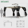 thumbnail image 3 of SWISH WEAVERS 10' x 10' Square Gazebo, Alloy Steel Frame with Mosquito Netting, Outdoor Canopy, 3 of 10