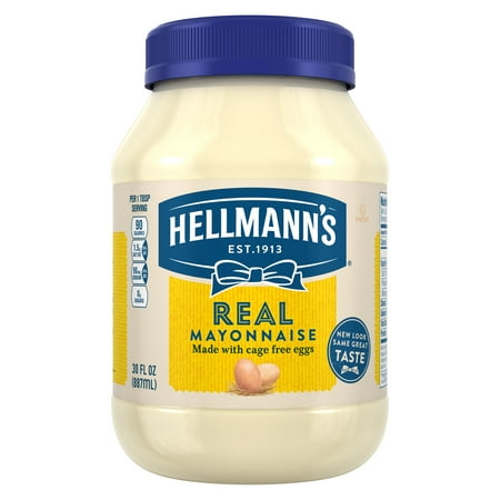 (2 Pack) Hellmann's Real Mayonnaise, 30 fl oz (Best Foods Mayonnaise Nutrition Label)