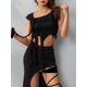 thumbnail image 2 of TRKIYQC Mujeres Casual Crop Tank Tops Irregular Hem Ruffle Vendaje Sin mangas Camiseta asimétrica para Streetwear Club Wear TRKIYQC moda, 2 of 9