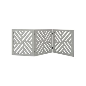 Etna 3 Panel Diamond Design Wood Pet Gate Decorative Black Tri