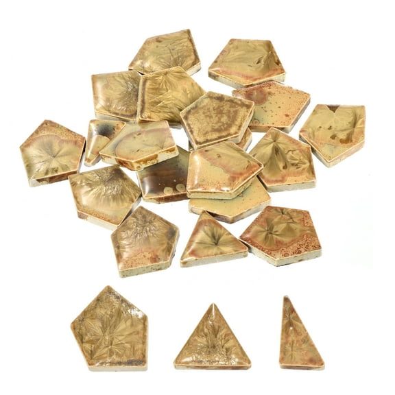 Uxcell 100g Ceramic Mosaic Tiles for Crafts Bulk, Polygon Brown Ceramic Tiles for Mosaic Kits
