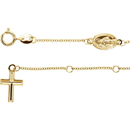 Solid 14K Yellow Gold Rosary Bracelet