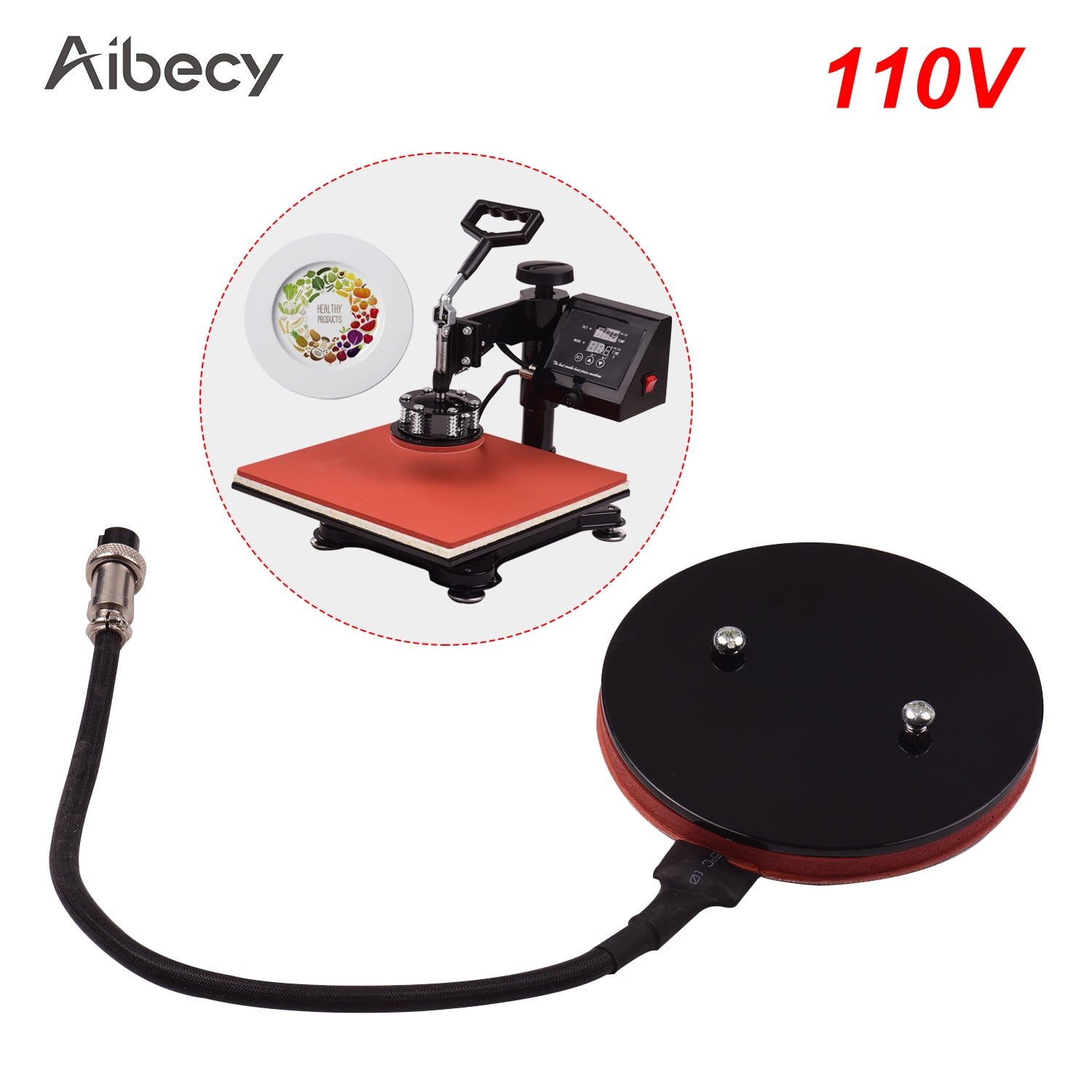Aibecy 12.5cm/4.9in Small Heat Press Plate Pad Silicone Heating Pad Mat