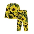 thumbnail image 2 of Bingfone Womens Pajama Sets Sunflowers In Vintage Print,Long Sleeve Loungewear Pajamas Set-X-Large, 2 of 9