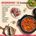 thumbnail image 3 of CARORI 1200W 12-in-1 Electric Pressure Cooker 8Qt, Stainless Steel Pressure Cooker, Slow Cook Rice Cooker Steamer Sauté, Yogurt Maker, Warmer & Sterilizer with Recipe, Safer Venting Design, Silver, 3 of 12