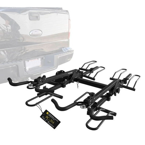 Stromberg Carlson BC-204 Platform Mount Bike Rack - Folding Hitch Mount Bike Rack, Hitch Bicycle Carrier, Foldable Bike Stand Accessories, Car, SUV, and Truck 4 Bike Rack Fit with 2" Hitch Receiver