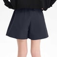 thumbnail image 6 of Zpanxa Girls Pleated Shorts Girls Solid Color Summer Thin Elastic Waist Shorts Kids Ruched Navy 9 Years, 6 of 9