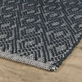 thumbnail image 5 of Optic Diamond Navy/Ivory Handwoven Cotton Rug, 5' x 8', 5 of 6