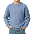 thumbnail image 3 of ZBSOKO Crew Neck Sweater for Boys Solid Color Classic Knit Pullover Long Sleeve Regular Fit Basic Tops Casual Fall Winter Clothes, 3 of 7