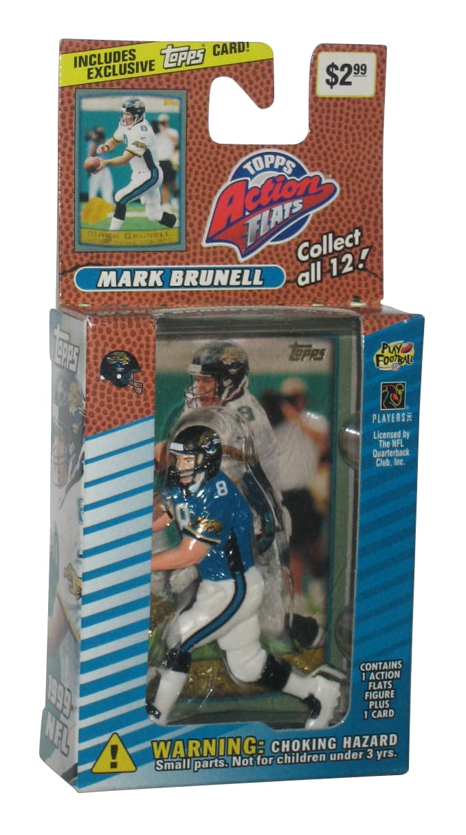 NFL Football Mark Brunell Jaguars 1999 Topps Action Flats Figure & Card
