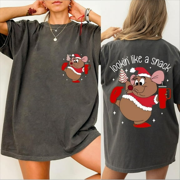 Cute Gus Gus Comfort Colors Shirt, Looking Like A Snack Christmas Shirt, Family Christmas Shirt, Disney Christmas Shirt