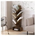 thumbnail image 2 of HOWEN Tree Book Shelf, 7-Tier Bookshelf, Tree Bookcase with Bottom Shelf, 8.4 x 16.9 x 46.2, for Living Room, Bedroom, Home Office, Amber Pine, 2 of 5