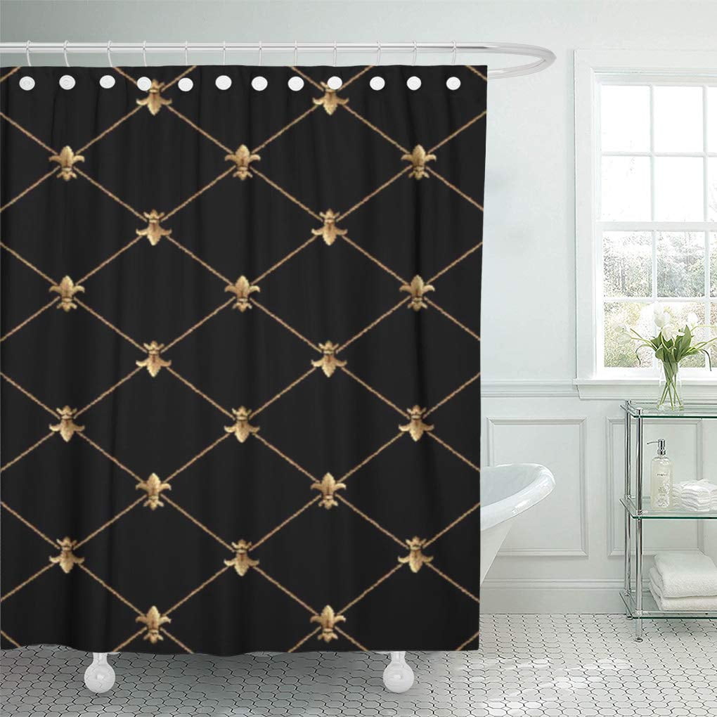 Fabric Shower Curtain Multi Designs Floral Fleur De Lis NEW 