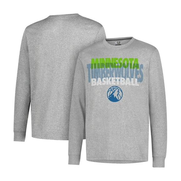 Ultra Game NBA Minnesota Timberwolves Chandail à Manches Longues Suprême pour Hommes, Gris Chiné, Très Grand