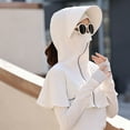 thumbnail image 6 of UTSJKR Unisex Full Coverage Sun Hood with Zip Closure for Spring Cycling Trip with Shoulder Flap for Run Breathable Cooling Silhouette UV Deflect White, 6 of 8