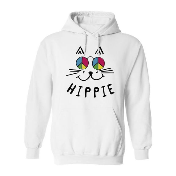 Hippie Cat Hoodie Men -Image by Shutterstock, Male 4X-Large