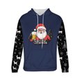 thumbnail image 5 of Sudadera con capucha para hombre, estilo casual, con cuello redondo, estampado, manga larga, blusa de poliéster, 5 of 5
