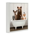 thumbnail image 2 of Woodland Creatures Antique Bathtub White Framed Giclee Art, 12 x 12, 2 of 7