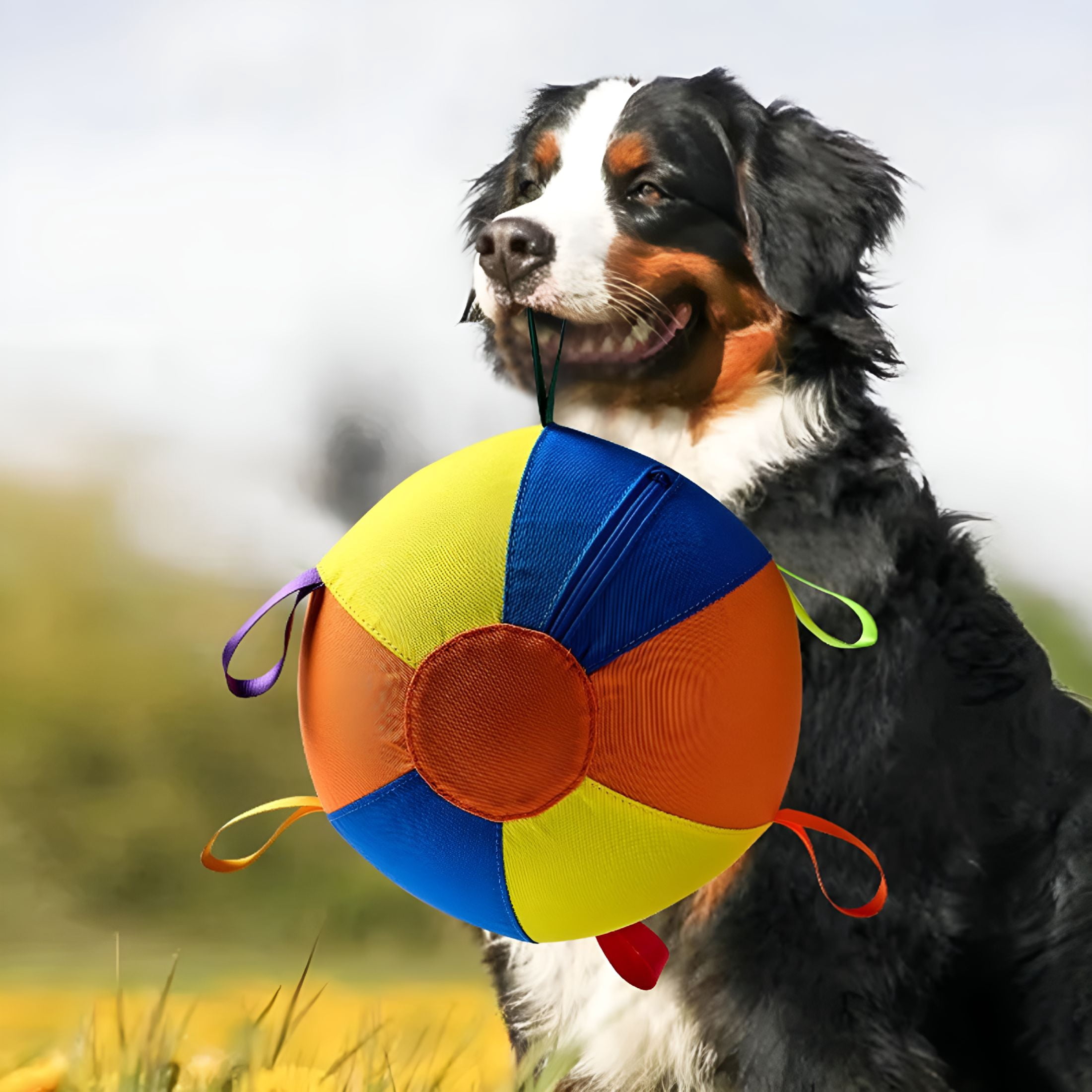 BESTSKY Large Inflatable Herding Ball for Dogs with Pump, Durable Tear-Resistant Dog Exercise Ball 22in, Interactive Outdoor Play Ball for Active Dogs Training Enrichment