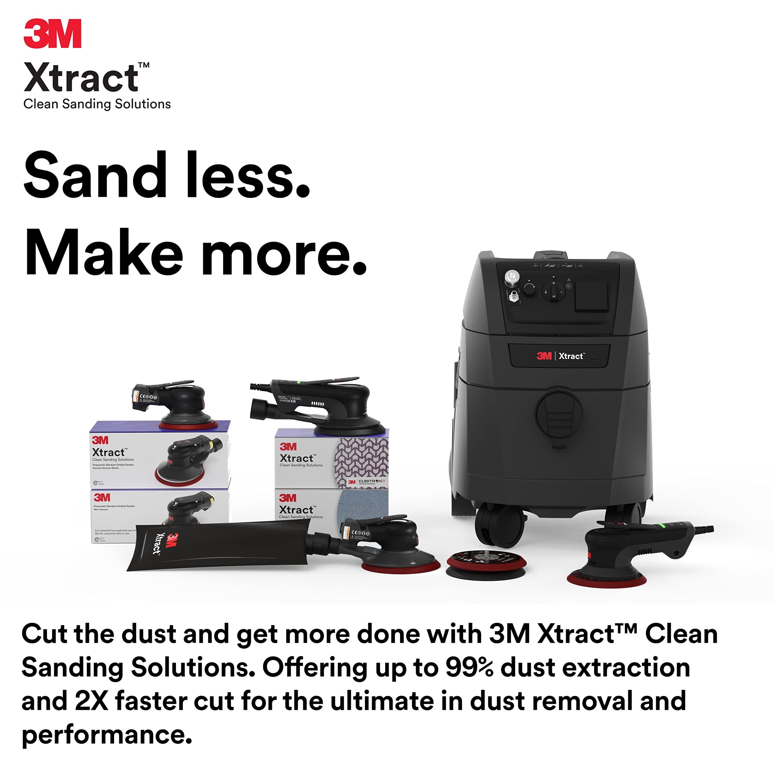 3M Xtract Electric Random Orbital Sander, 88758, 5 in, Central Vacuum