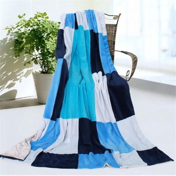 ONITIVA-BLK-036 Onitiva - Fashion Life Soft Coral Fleece Patchwork Throw Blanket