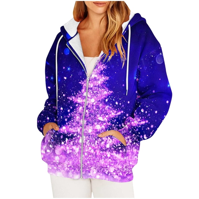 Sudadera con capucha de manga larga para mujer, informal, con capucha, para exteriores y chaquetas, a la moda, con estampado, de manga larga, con bolsillos