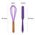 thumbnail image 2 of 2 Piece Mini Kitchen Utensil Set- Silicone Kitchen Tools with wood Handlespurple+purple, 2 of 5