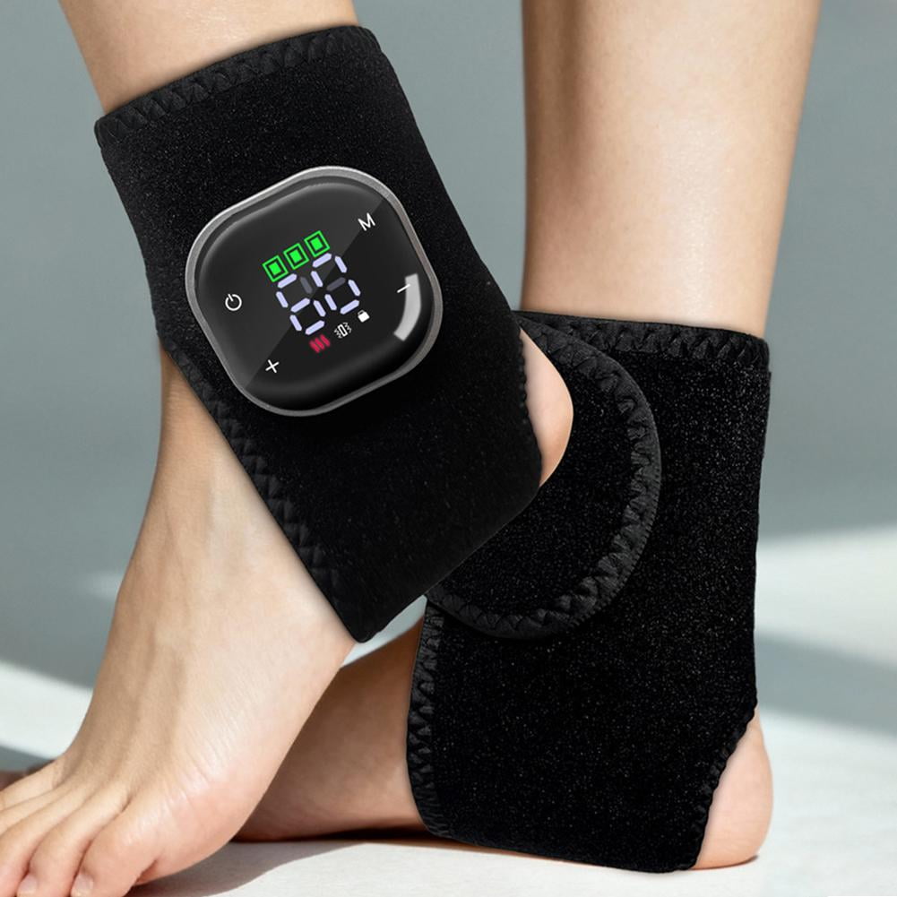 1-Pack Cordless Ankle Massager with Heat, Portable Foot Ankle Heated Wrap with 3 Speeds & 5 Temperatures for Home Travel, Perfect Gift