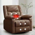 thumbnail image 1 of Korser Swivel Rocker Recliner Chair with Massage Linen for Living Room,Brown, 1 of 6
