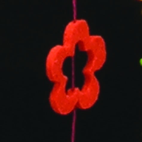 The Ribbon People Orange Fuzzy Felt Flower Garland 59" x 19.8 Yards