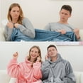 thumbnail image 4 of Winthome Wearable Blanket Hoodie Sweatshirt, Supper Warm Cozy Giant Pocket Hooded Sherpa Lounging Pullover for Adults Men Women Teenagers Wife (OneSize, Grey) 5.1-5.7ft, 120-133lb, 4 of 4