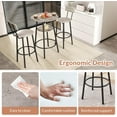 thumbnail image 5 of LIZEVINC 3 Pieces Round Bar Table Set, Small Dining Table for 2, Breakfast Table with Storage, Modern Kitchen Bar Table, 2 Upholstered Stools with Backrest for Kitchen, Dining Room & Bistro-Gray, 5 of 7