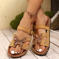 thumbnail image 3 of Sandales à Enfiler avec Strass et Papillon pour Femmes 2025 Plage Semelle en Liège Scintillante, 3 of 6