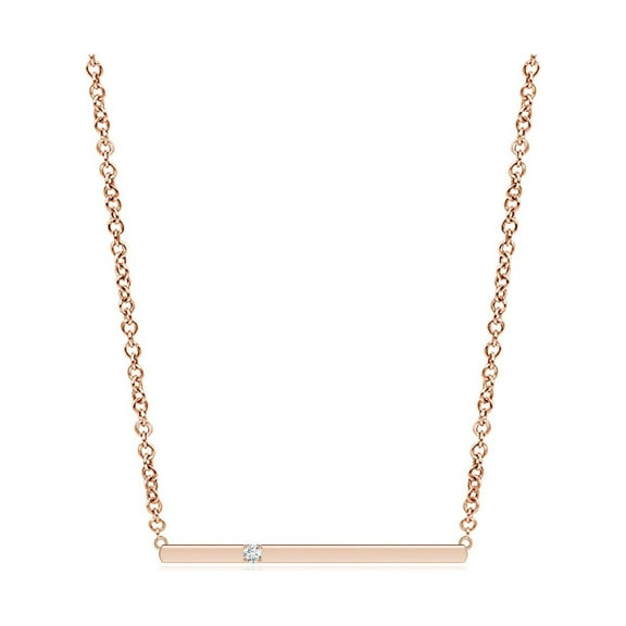 ANGARA Natural Solitaire Diamond Bar Pendant Necklace in 14K Rose Gold for Women (Size-1.7mm| Color-G| Clarity-VS2) | April Birthstone, Anniversary, Jewelry Gift for Women | Natural Diamond Necklace