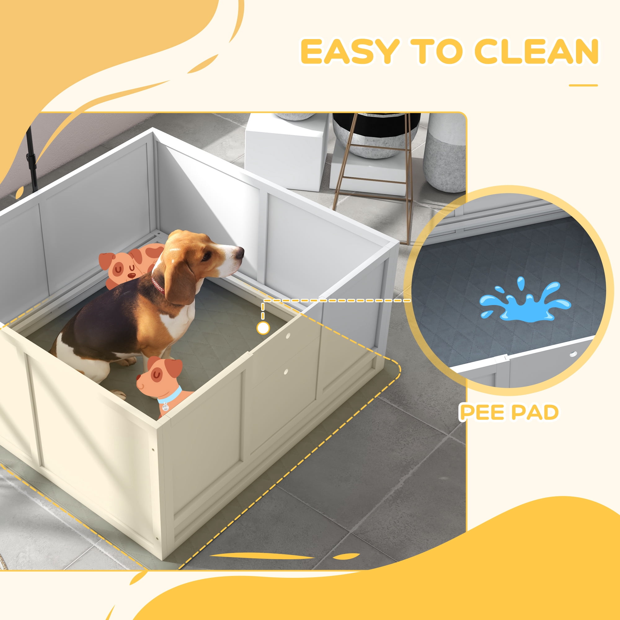 Whelping Box for Dogs with Retractable Light Stand, Birth Dog Whelping Box for Puppies with Pig Rail, Pee PadAdjustable Height Door for Small, Medium & Large Breed Dogs, 41" x 39"