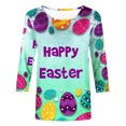 thumbnail image 4 of Blouses pour Femmes Mode, Blouses pour Femmes, Mode Femmes T-Shirt Imprimé de Pâques Mi-Longueur Manches 3/4 Blouse Col Rond Décontracté, Blouses pour Femmes Mode, T-Shirts pour Femmes, 4 of 5