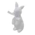 thumbnail image 3 of Figura de conejito flocado Decoración de Pascua Decoración de interior 21,5 cm Suave con lazo para Blanco, 3 of 6